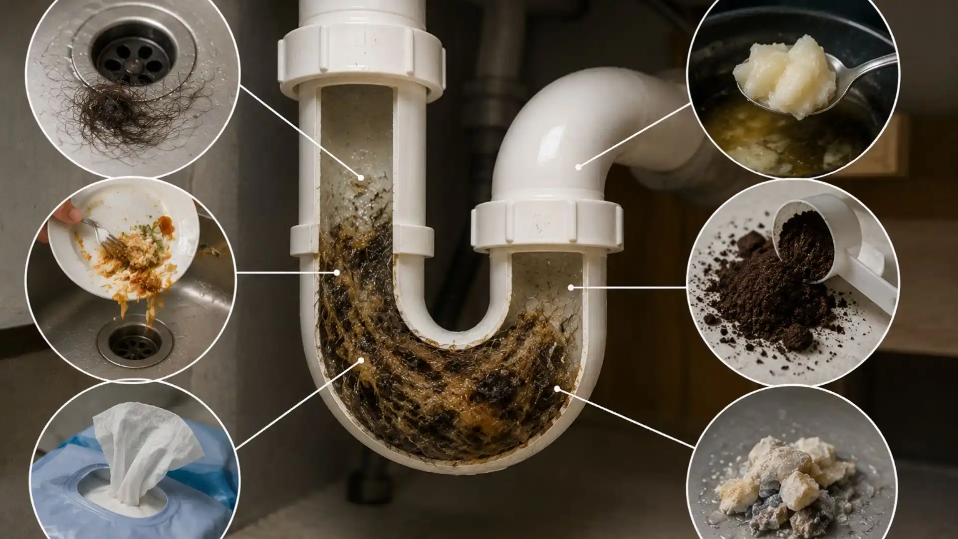 What causes most drain blockages in homes