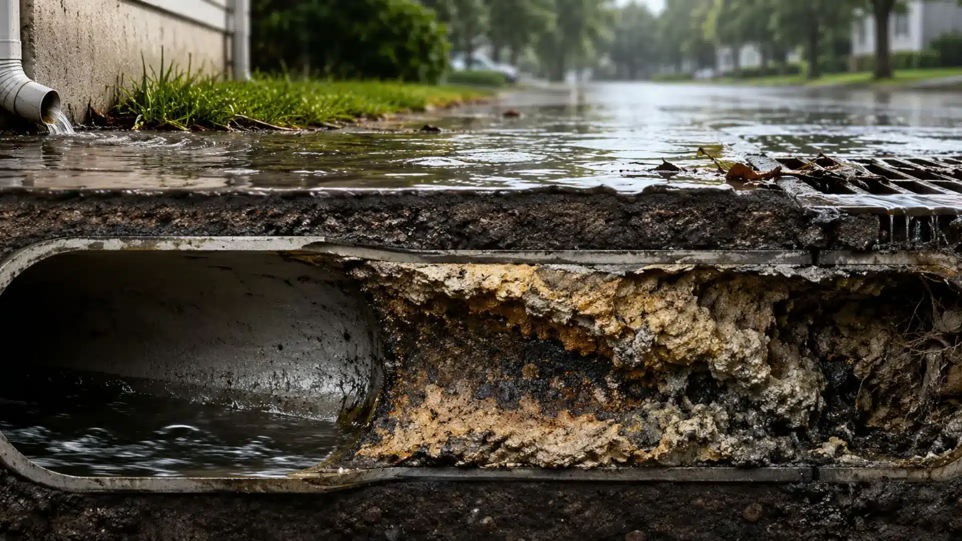 Pipe buildup becomes a serious drainage problem